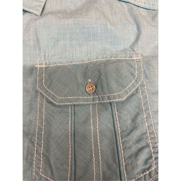 Men's‎ BKE Buckle Black Button-up Shirt Blue Athletic Fit Long Sleeve Sz XXL - Picture 2 of 8